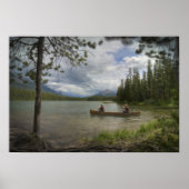 Poster Canoë sur le lac (Devant)