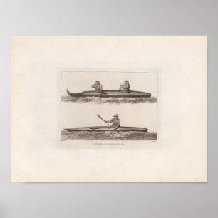 Poster Canoes, Oonalashka, Alaska