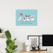 Poster Canons de Noël Chiens de Père Noël Chiens de Noël (Bureau à domicile)