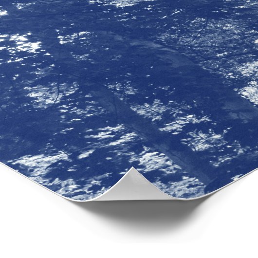 Poster Canopée de bois - Effet Cyanotype (Coin)