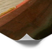 Poster Canot dans l'eau avec Taj Mahal, Agra, Inde (Coin)