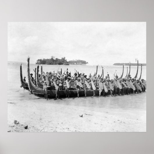Poster Canot de guerre des Îles Salomon, 1922 (Devant)
