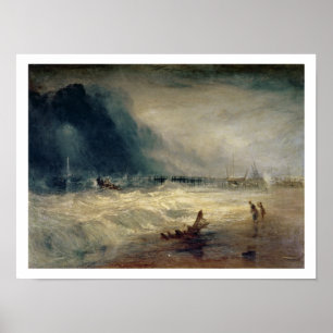 Poster Canot de sauvetage et appareillage de Manby allant