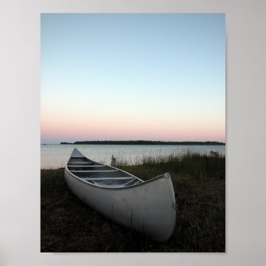 Poster Canot sur la plage au crépuscule (Devant)