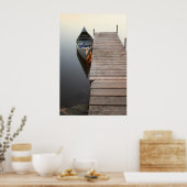 Poster canot sur lac cristallin - Customisé (Cuisine)