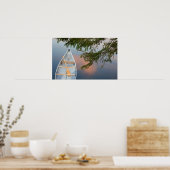 Poster Canot sur le lac au coucher du soleil, Canada (Cuisine)