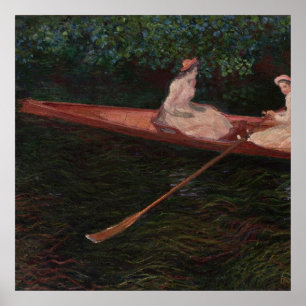 Poster Canot vintage sur l'Epte Claude Monet