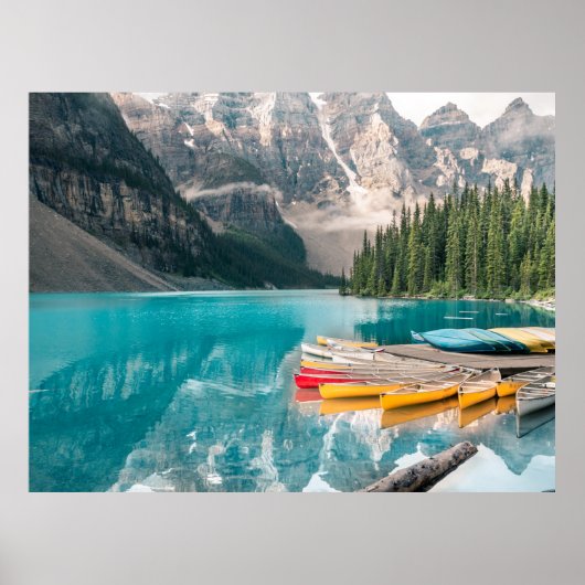 Poster Canots sur le lac Moraine Parc national Banff Cana (Devant)