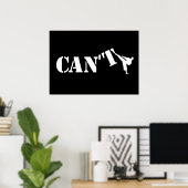 Poster Cant vs Can Karate Kick Martial Arts Motivation (Bureau à domicile)
