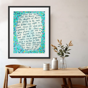 Poster Canterbury Tales Springtime Middle English Citatio