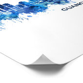Poster Canton Chine Skyline bleu (Coin)