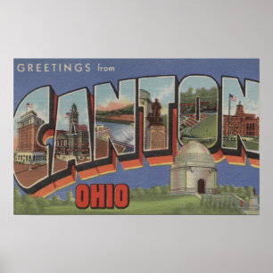 Poster Canton, lettre ScenesCanton, OH d'OhioLarge