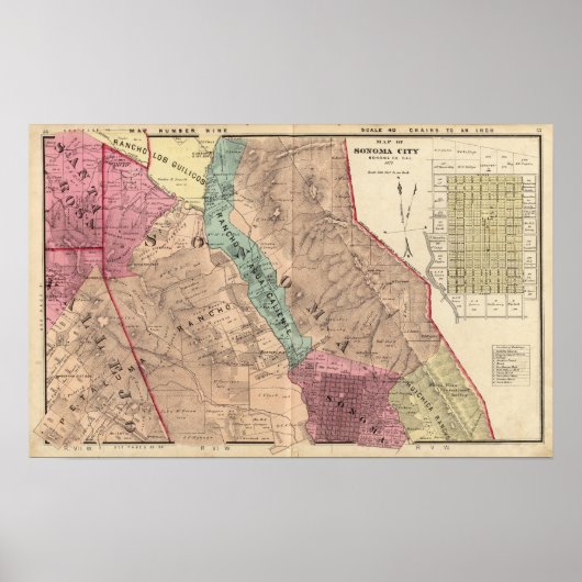 Poster Cantons de père Noël Rosa, Vallejo et Sonoma (Devant)