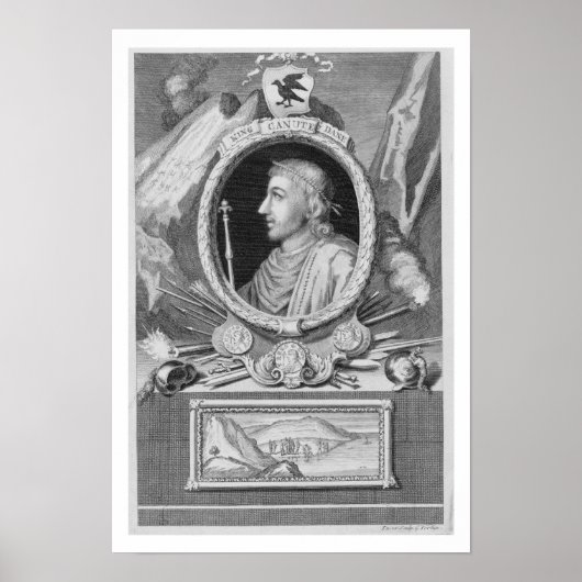 Poster Canute the Great (d.1035) King of England, Danemar (Devant)