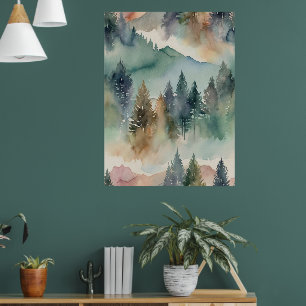 Poster Canvas aquarelle Mur des montagnes Abstraites