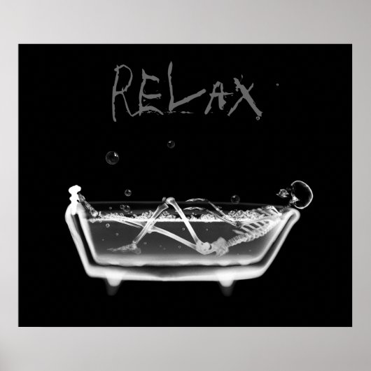 Poster Canvas Imprimer B&W Relax X-Ray Skeleton Temps de (Devant)