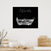 Poster Canvas Imprimer B&W Relax X-Ray Skeleton Temps de (Cuisine)