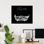 Poster Canvas Imprimer B&W Relax X-Ray Skeleton Temps de (Bureau à domicile)