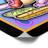 Poster, Canvas - Pop Art Hot Dog met chips en een Poster (Hoek)