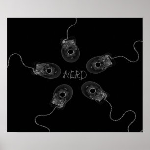Poster Canvas Print B&W Nerd X-Ray Computer Mice