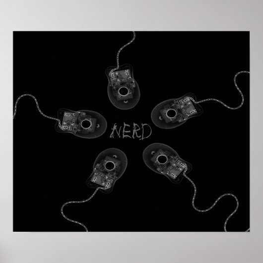 Poster Canvas Print B&W Nerd X-Ray Computer Mice (Devant)