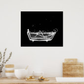 Poster Canvas Print B&W X-Ray Skeleton Bath Time Tub (Cuisine)
