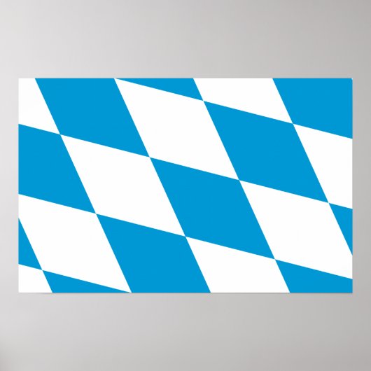 Poster Canvas Print with Flag of Bavaria, Germany (Devant)