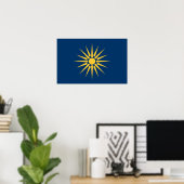 Poster Canvas Print with Flag of Macedonia, Greece (Bureau à domicile)