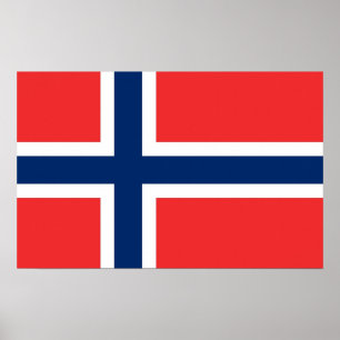 Poster Canvas Print with Flag of Norway