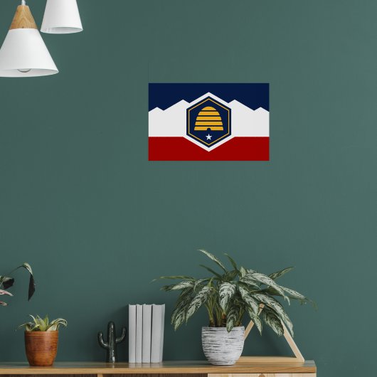 Poster Canvas Print with Flag of Utah, USA (Salon 1)