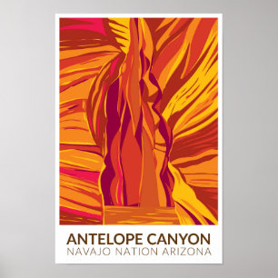 Poster Canyon Antelope Arizona Voyage Art Rétro