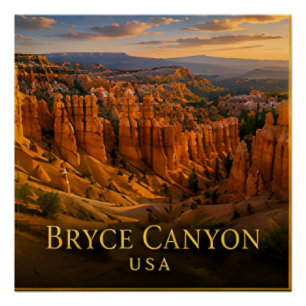 Poster Canyon Bryce Utah Hoodoos & Vues du Haut Plateau �