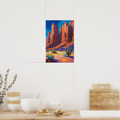 Poster Canyon du désert avec formations de roches rouges  (Cuisine)