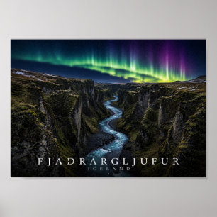 Poster Canyon Fjaðrárgljúfur Islande A4