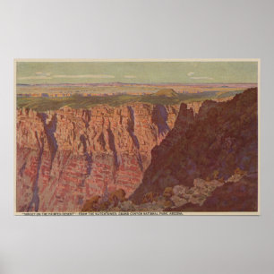 Poster Canyon grand, Arizona - coucher du soleil sur