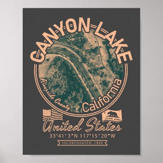 POSTER CANYON LAKE CALIFORNIA - VILLE DE CANYON LAKE CA (Devant)
