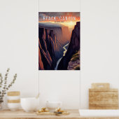 Poster Canyon Noir Aquarelle (Cuisine)