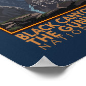 Poster Canyon Noir De L'Emblème Vintage Gunnison (Coin)