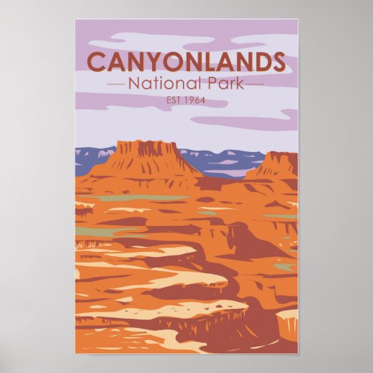 Poster Canyonlands National Park Island Dans le ciel Rétr (Devant)