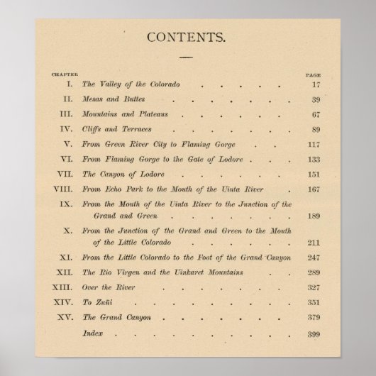 Poster Canyons du Colorado (Devant)