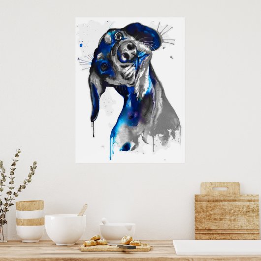 Poster Cão em Azul (Cuisine)