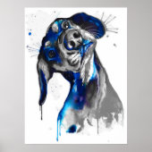 Poster Cão em Azul (Devant)