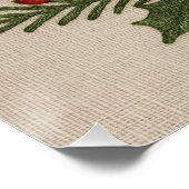 Poster Caoutchouc de Noël de broderie rustique avec canne (Coin)