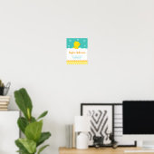 Poster Caoutchouc jaune et vert Statistiques de naissance (Bureau à domicile)