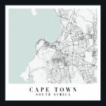 Poster Cap Afrique du Sud Blue Water Street Carte<br><div class="desc">Cap Afrique du Sud Blue Water Street Carte</div>