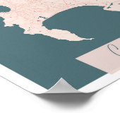 Poster Cap Afrique du Sud Pink and Blue Cute Script (Coin)