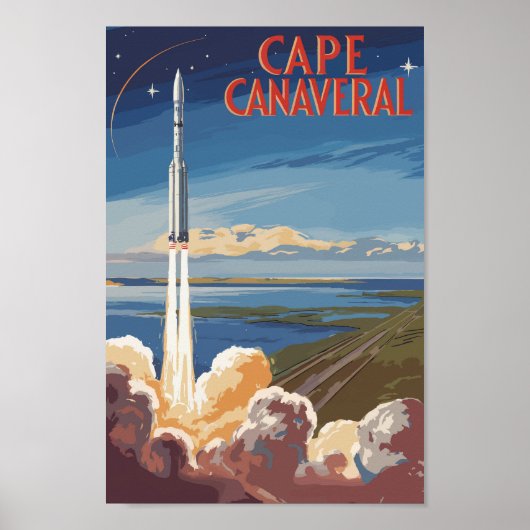 Poster Cape Canaveral Florida Peintre Voyage Art Retro (Devant)