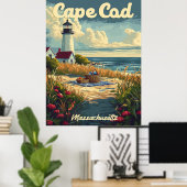 Poster Cape Cod Beach, Massachusetts Vintage (Bureau à domicile)
