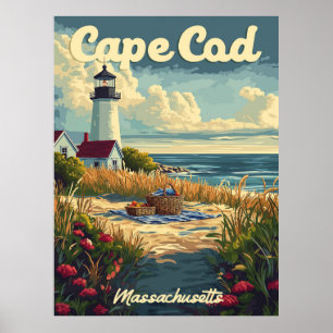 Poster Cape Cod Beach, Massachusetts Vintage