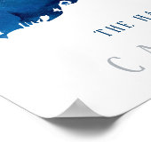 Poster Cape Cod Blue Watercolor Carte Famille Établie (Coin)